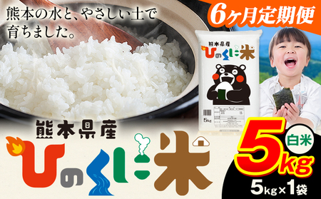 【6ヶ月定期便】白米 ひのくに米 5kg
