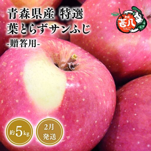 りんご 葉とらずサンふじ 特選 5kg 【青森県 平川市 マルジンサンアップル】 りんご