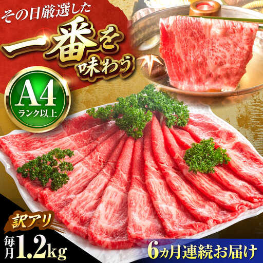 【全6回定期便】訳あり 博多和牛シャブシャブ用1.2kg[BGAB090] 黒毛和牛 牛しゃぶ 牛肉
