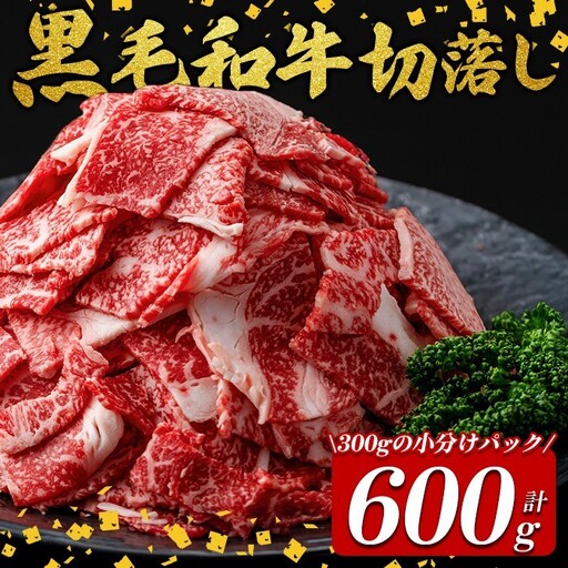 国産 黒毛和牛 切落し 計600g(300g×2P) 牛肉 牛 切り落とし 切落し 小間切れ 小分け 真空パック
