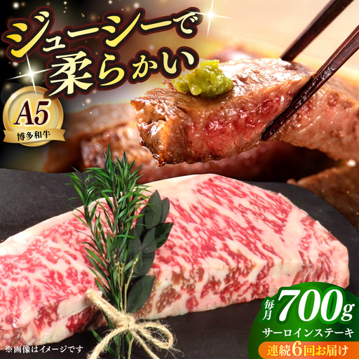 【全6回定期便】国産 博多和牛 A5ランク サーロイン ステーキ 350g×2枚 雌 ステーキ 和牛 肉 BBQ [ABEN015]