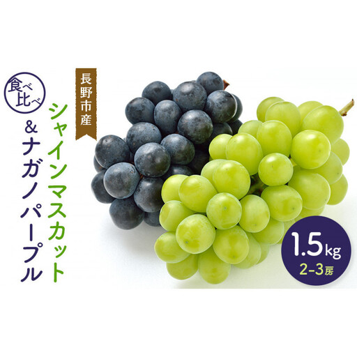 【セット】シャインマスカット＆ナガノパープル 1.5kg 2-3房 |シャインマスカット ぶどう フルーツ