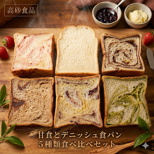高砂名物　甘食とデニッシュ食パン5種類食べ比べセット