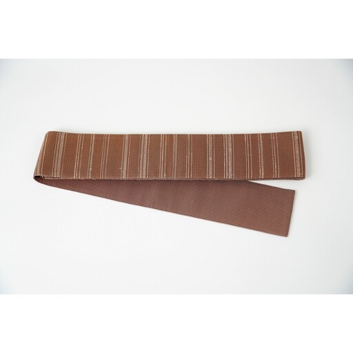 ＜丹後の藤布　遊絲舎＞角帯　藤糸あそび（茶）幅約10.2cm×長さ約420cm