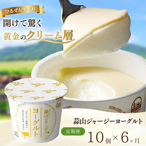 【6回定期便】 ヨーグルト 岡山県真庭市蒜山 ひるぜんジャージーヨーグルト10個入×6回定期便 デザート 【hiru-tkb003】