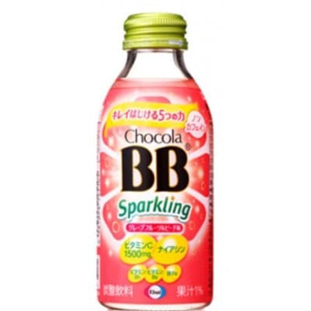 【24本】エーザイ チョコラBBスパークリング グレープフルーツ＆ピーチ味 140ml×24本_チョコラBB スパークリング グレープフルーツ ピーチ_【1574470】