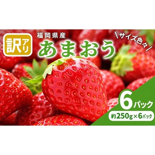 訳あり いちご 2027年2月中旬より発送 あまおう サイズ色々 6パック 約1.5kg 果物 フルーツ 福岡県産あまおう※配送不可：離島