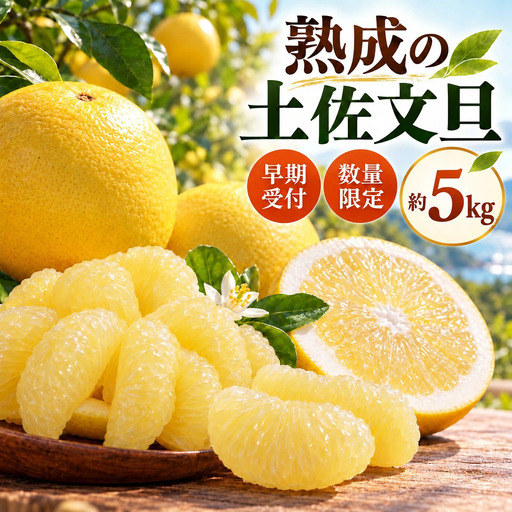 [早期受付・数量限定]熟成の土佐文旦5kg 家庭用 予約 先行受付 大人気 リピーター フルーツ 果物 旬 文旦 ぶんたん ブンタン 土佐 柑橘 オススメ 四万十 しまんと 高知 産地直送 農家直送 [2月下旬より発送]39210