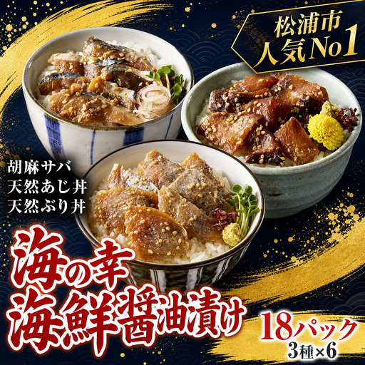 海鮮丼【海鮮漬け丼】3種×6P 流水解凍 鯖 ブリ 鯵 サバ さば ぶり【C2-039】