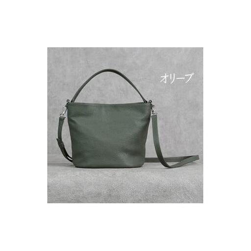 バケットバッグ Liete オリーブ 日本製 革製品 本革 レザー 手作り