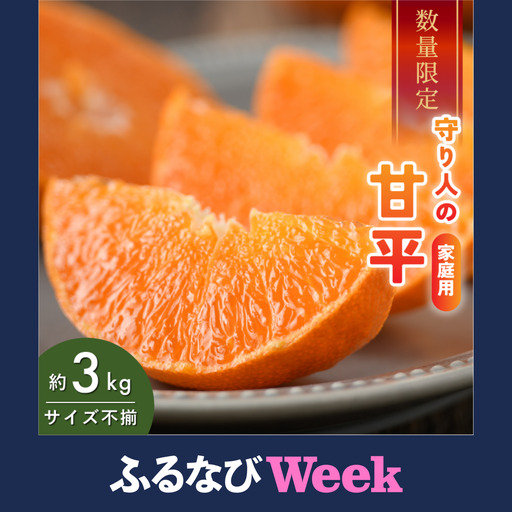 【ふるなびWEEK対象】 【先行予約】【数量限定】守り人の甘平 3kg（家庭用）