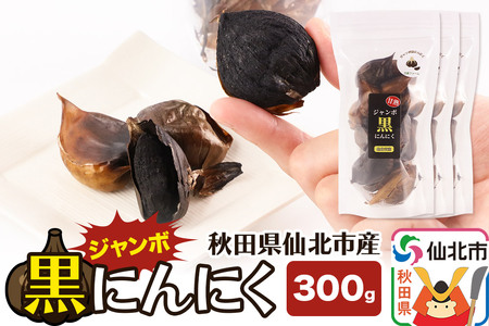 ジャンボ黒にんにく 300g（100g×3パック） 秋田県仙北市産