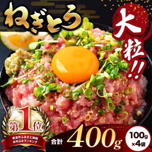 ねぎとろ 400g(100g×4袋) 本州限定発送 簡易包装 スピード発送 | 清幸丸水産 最短7日以内発送 ユッケ 大人気 手巻き寿司 海鮮丼 マグロのユッケ まぐろ 海鮮 小分け 100g パック 千葉県 君津市