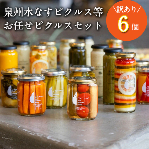 【訳あり】泉州水なすピクルス等おまかせ 6本セット
