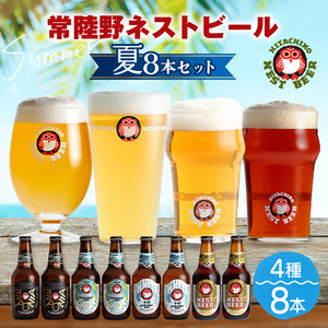 常陸野ネストビール夏8本セット 常陸野ネストビール 定番4種飲み比べ 飲み比べ 詰め合わせ セット クラフトビール 地ビール ご当地ビール 御中元 お中元 ギフト 残暑見舞い お誕生日祝い ビールギフト 暑中見舞い[NBG-夏40]