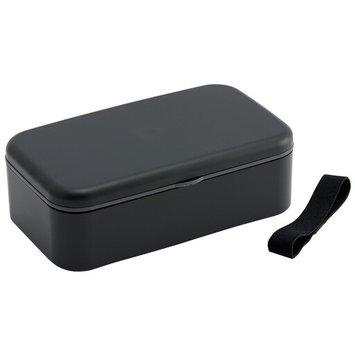 箸付き 弁当箱 1000ml 1段 ランチボックス お弁当 18cm 大人 メンズ バイオマス スケーター skater PLB10HB アッシュブラック 子供 食洗機可 電子レンジ可 仕切付 ランチベルト 〈スケーター株式会社〉   6-307