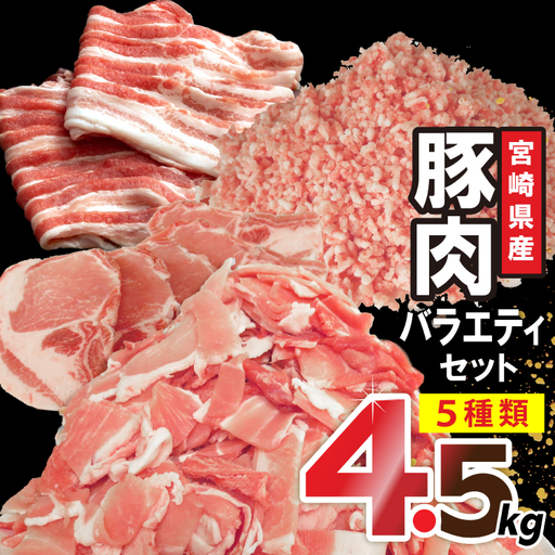 豚肉 宮崎県産豚肉 バラエティ セット 計4.5kg