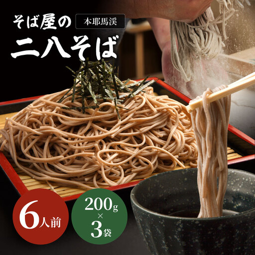 本耶馬渓 そば屋の二八そば 2人前(200g)×3袋 | 蕎麦 二八そば 乾麺 年越しそば 大分県 中津市