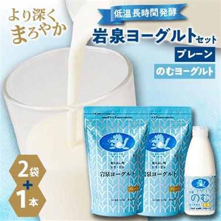 岩泉ヨーグルト(プレーン1kg×2袋)・のむヨーグルト(720ml×1本)セット【配送不可地域：離島】【1637655】