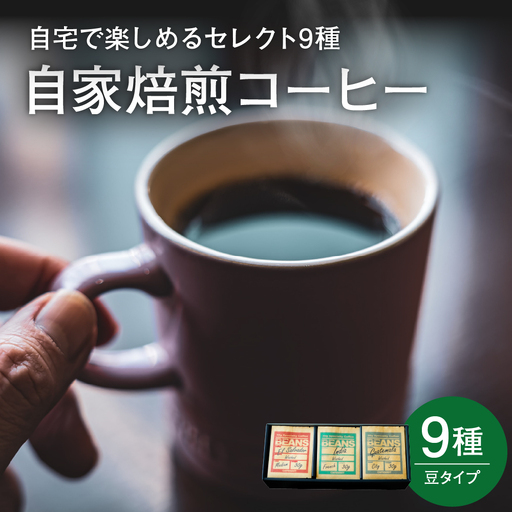 豆タイプ 自宅で楽しめる コーヒー セレクト 30g×9種