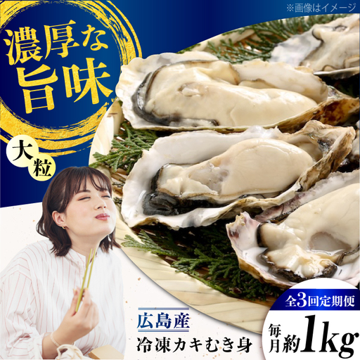 【全3回】冷凍牡蠣むき身 約1kg 牡蠣 [XCU014]