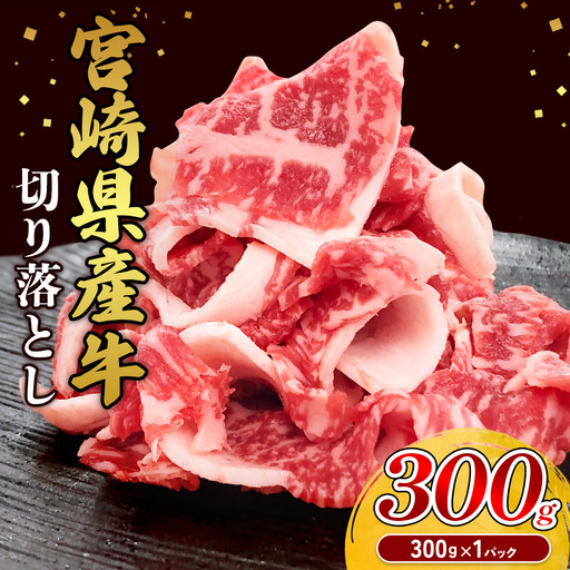 宮崎県産 黒牛 切り落とし 300g（1パック） 赤身 牛肉 切り落とし 肉 お肉 牛 国産牛 小分け 真空パック  冷凍 贈答 ギフト 人気 国産 えびの市 送料無料