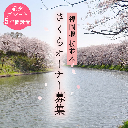 [ 福岡堰 桜並木 ]さくらオーナー募集[5年間・記念プレート設置]