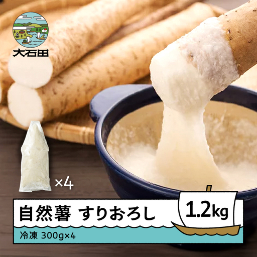 雪国育ちの自然薯 すりおろし 計1200g 300g×4 oz-zisox1200