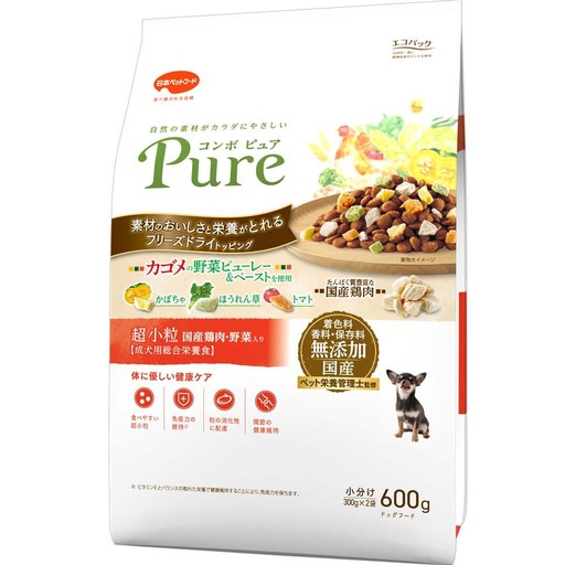 コンボ ピュア ドッグ 超小粒 600g ｘ12(ケース単位) ドッグフード