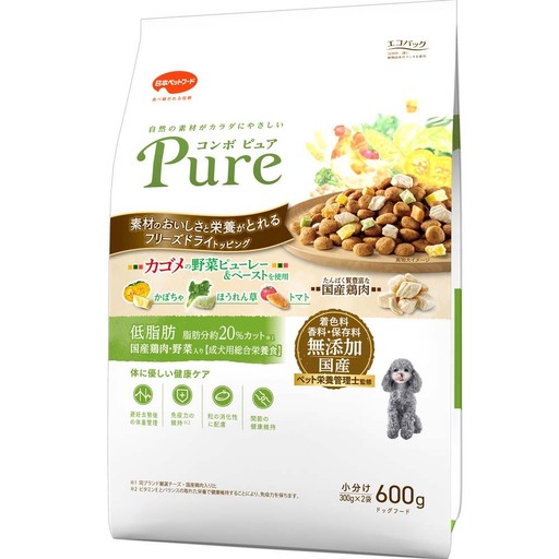ドッグフード コンボ ピュア 低脂肪 ドッグフード【600g×12袋】