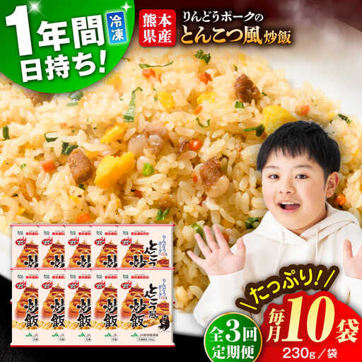 全3回定期便 熊本県産 こだわり炒飯 りんどうポークのとんこつ風 炒飯 (230g×10) BHCS031