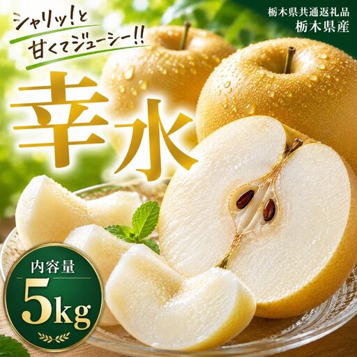 【2027年先行予約】幸水 約5kg  | 【栃木県共通返礼品】梨 なし ナシ 新品種 先行予約 大粒 新鮮 甘い 美味しい 果物 くだもの フルーツ ふるーつ 共通返礼品 フルーツ デザート 栃木県 那珂川町