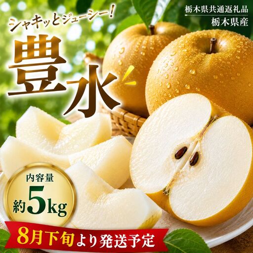 【2027年8月先行予約】豊水 約5kg |【栃木県共通返礼品】豊水 梨 なし ナシ 新品種 先行予約 大粒 新鮮 甘い 美味しい 果物 くだもの フルーツ ふるーつ 共通返礼品 フルーツ デザート 栃木県 那珂川町