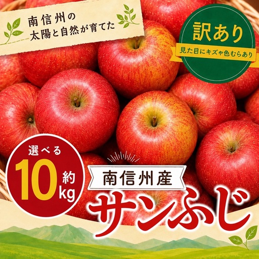 訳あり品 長野県産 サンふじ 約10kg [2027年1月上旬〜2月上旬発送] | 長野県 飯田市