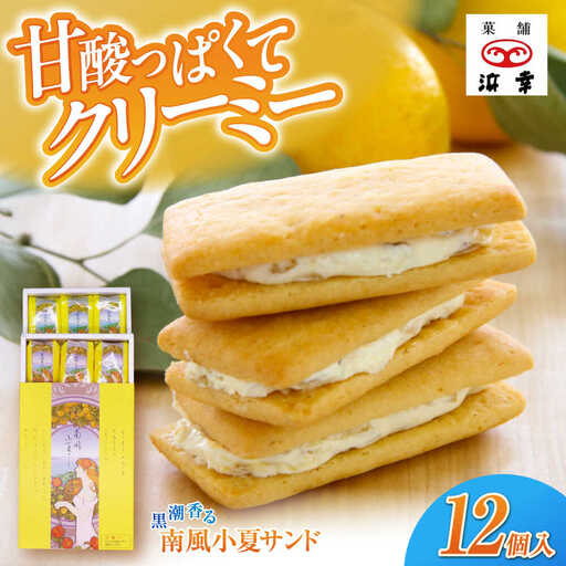 南風小夏サンド 12個入 / 高知 お菓子 おやつ 小夏 サブレ 手土産 贈答 [株式会社 浜幸][ATDY002]