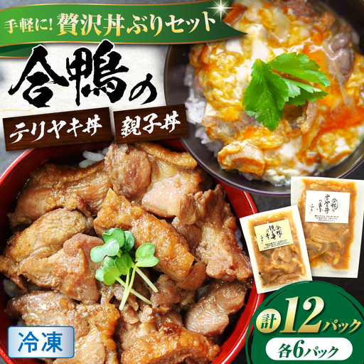 【冷凍】合鴨親子丼の素・合鴨テリヤキ丼の素 各6 計12パックセット [AQCB020] 親子丼 丼