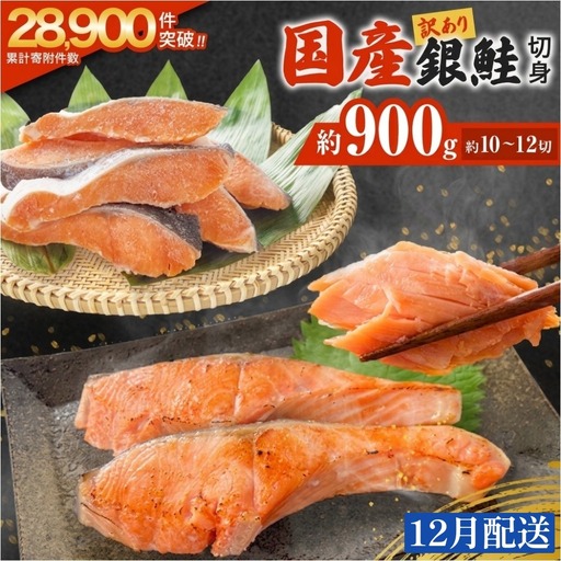【12月配送】 訳あり 国産 銀鮭 定塩切身 0.9kg [宮城県 石巻市] サケ しゃけ 魚 鮭