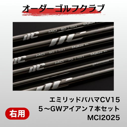 ゴルフ ゴルフクラブ エミリッドバハマCV15 アイアン５～GW ７本セット フジクラMCI2025 エミリッドバハマグリップ オーダーメイド アイズファクトリー｜F50