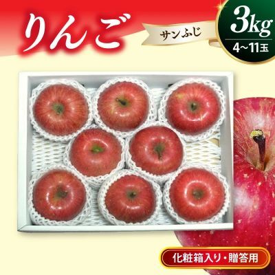 りんご（サンふじ）３ｋｇ　贈答用　0030-2639