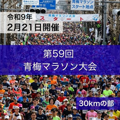 青梅マラソン大会 30キロの部 1名分 出場権利