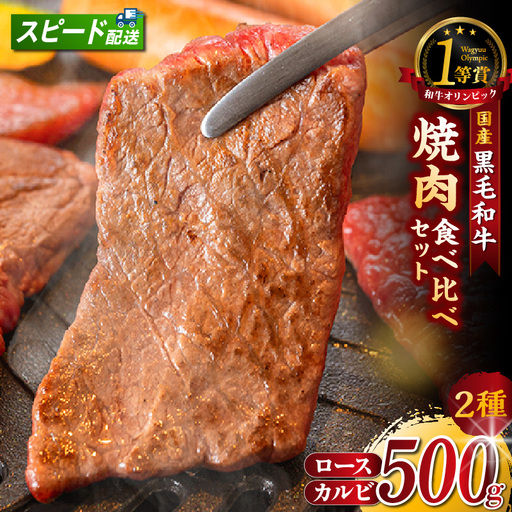 東浦町産黒毛和牛『下村牛』焼肉2種食べ比べセット(B)計500g(ロース・カルビ各250g)│焼肉 牛肉 東浦町