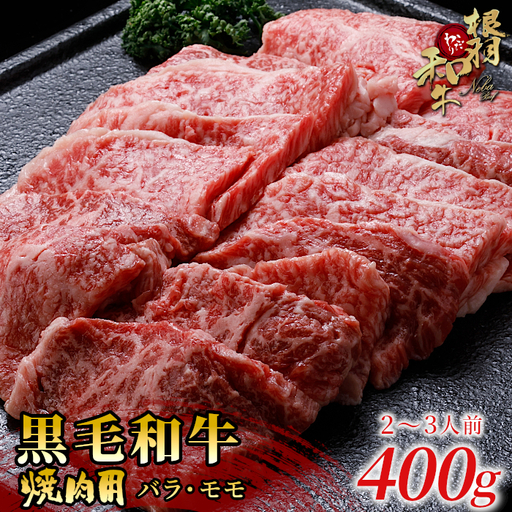 国産黒毛和牛 焼肉用（モモ・バラ）盛り合わせ 400ｇ 根羽こだわり和牛 焼肉 バラ肉 モモ肉  和牛 ＢＢＱ バーベキュー 10000円 