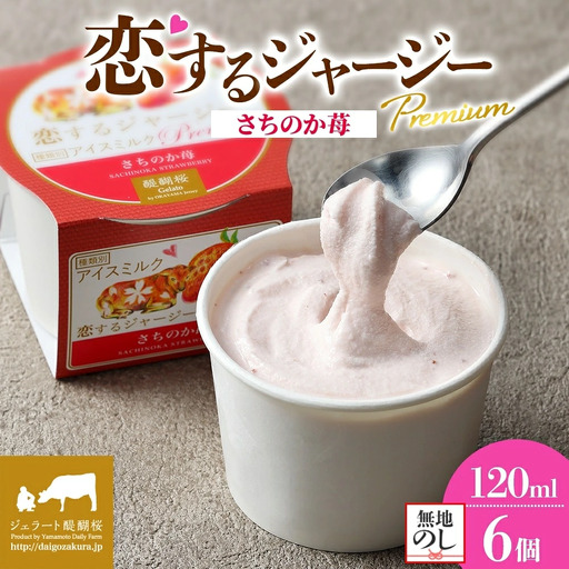 [ジェラート醍醐桜][熨斗]恋するジャージーPremiumさちのか苺6個セット / 岡山 真庭 [nhss007n-01]