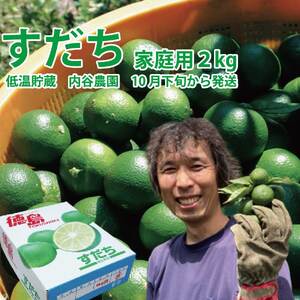 内谷農園 低温貯蔵すだち 家庭用 2kg