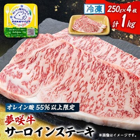夢咲牛 オレイン酸55%以上限定のサーロインステーキ　250g×2×2P　ブランド牛_夢咲牛 サーロイン ステーキ_【配送不可地域：離島】【1637208】