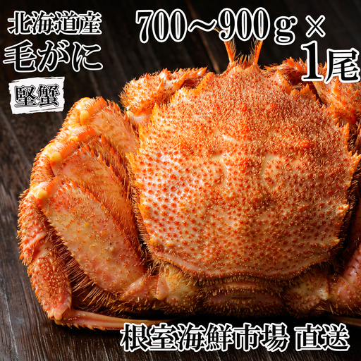根室海鮮市場＜直送＞ボイル毛がに700～900g×1尾(堅蟹) C-28060