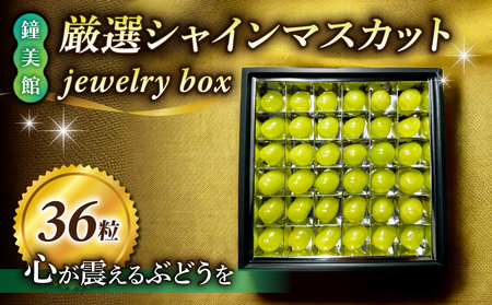 [先行受付2026年発送]標高750mで育った厳選シャインマスカット jewelry box(36粒)|鐘美館 ※2026年10月上旬以降順次発送
