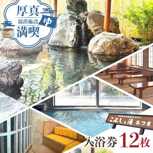 こぶしの湯あつま 日帰り入浴券 12枚セット 【(株)あつまスタンプ会】サウナ 日帰り  [AXAX002]