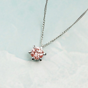 プラチナ900 ラボピンクダイヤネックレス 0.2ct 6本たてづめ LAB-PT900-001PK[AM322] / ピンクダイヤモンド ネックレス アクセサリー ギフト プレゼント