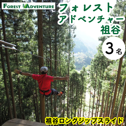 フォレストアドベンチャー 祖谷 ロングジップスライド チケット 3名 観光 【 観光 】